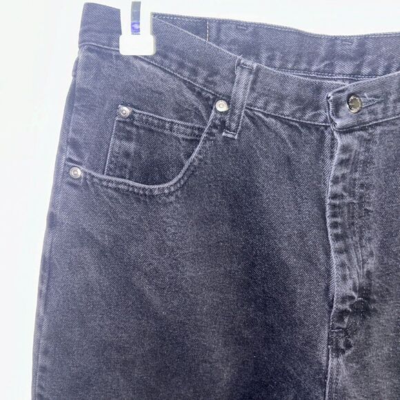 Vintage 90s Wrangler Black Denim Jeans 13MWZWK Size 36x30 Made In The USA - Picture 3 of 9